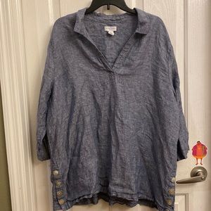Linen blue shirt